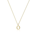 Polished gold initial O letter pendant necklace with elegant box chain for women - Letter-O / Gold