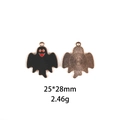Halloween ghost alloy enamel pendant with gold trim, 25x28mm charm for DIY jewelry - Black Ghost
