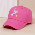 Leuchtend rosa Mädchen-Baseballkappe mit süßer Einhorn- und Regenbogen-Stickerei - Einheitsgröße / Rosarot Regenbogen