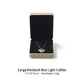 Velvet jewelry box for pendant necklaces in light coffee color with black flocking lining - Knot Light Khaki - Large Pendant Box / Metal Velvet Wrapped Box
