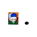 Cartoon white duck enamel pin with blue earflap hat and pipe for clothes and bags - Smoking Pipe Duck