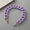 Macro detail of purple matte resin chain strap with high-gloss gold lobster clasps - Light Purple