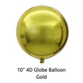 10 inch gold 4D sphere balloon with premium metallic mirror finish for party decor - 10 Inch 4D Balloon / Gold