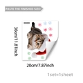 Detailed view of Christmas static window sticker featuring cat in Santa hat and snowflakes - Cat with Santa Hat / 20x30cm/1 Sheet