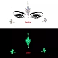 Gioielli adesivi per il viso luminosi con effetto glitter diurno e bagliore verde al buio - YG-05