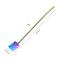 Rainbow plated stainless steel straw spoon with square shovel head and spiral handle - Smooth Square Spoon - Rainbow