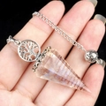 Orgonite energy pendulum with life tree charm and copper coil in resin crystal - Opal (Synthetic)