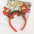 Christmas reindeer antler headband in red sequins with Merry Christmas stars - Red Sequin Reindeer Antlers
