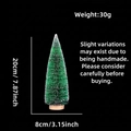 Detailed size view of a 20cm green sisal Christmas tree with a wooden base and snow tips - No Packaging / 20CM Grass Green