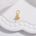 Dettaglio macro del supporto per ciondolo in argento S925 dorato con zirconi bianchi - Stile B: Gancio Vestito Oro (5*13.3mm)