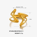 Anillo abierto abstracto y minimalista de acero inoxidable dorado con diámetro de 1,7 cm - Abierto Ajustable / Dorado