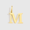 Pendente lettera M in acciaio inossidabile placcato oro 18K per gioielli fai da te - Lettera M (ZP30271) / Argento