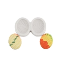 White silicone Easter egg mold with 2 cavities and detailed floral embossed patterns - Style 2 Grey (2-Cavity Egg Relief)