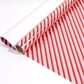 Gift wrapping paper rolls with red pink and silver metallic diagonal stripes pattern - Christmas Series - Red Silver Stripes / 0.43*3M/Roll