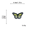 Yellow embroidered butterfly patch 4.4x2.5cm with black details for DIY clothing decor - Small / With Adhesive / Bright Green