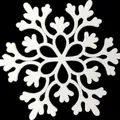 Witte plastic sneeuwvlok met symmetrisch bloemenpatroon voor kerstboomversiering - Witte Sneeuwvlok Stijl HDJ1