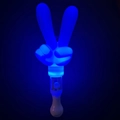 Blue LED glow stick in V-shape gesture for concerts with bright neon light effect - Heart Gesture Finger Wand Blue
