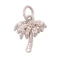 Silver micro-pave palm tree pendant with sparkling cubic zirconia in tropical style - Coconut Tree Model A / White Gold