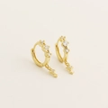 Elegante 18K goud S925 zilveren oorringen met hangende kruisster en zirkonia-stenen - 925 zilver / Goud