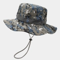 Detail of digital camouflage sun hat featuring metal vents and adjustable chin strap - M (56-58cm) / Blue Grey Digital Camouflage (3#)