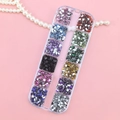 12-grid storage box with colorful multi-shape rhinestones for DIY nail art and crafts - 12 Colors Mixed Shapes Rhinestones