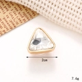 Triangle transparent gemstone shoe charm with golden frame edge, size 2cm and weight 7.6g - C274 20mm Clear Triangle Gemstone