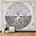 Detail of life tree tapestry with sun and moon astrology art for room wall decoration - Mystical Eye / 100*150CM Brushed Fabric