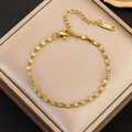 Elegant gold coffee bean link bracelet with lobster clasp on luxury satin jewelry box - 18K Gold Plated Figure 8 Style (10536)