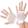Guanti a rete bianchi senza dita corti per feste e costumi da scena per donne - Taglia unica / Bianco