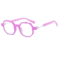 Occhiali da sole retrò alla moda con montatura geometrica rosa traslucida - Montatura Viola