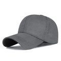 Breathable grey mesh baseball cap with curved brim and adjustable structured high crown - 6-Panel Style / Gray