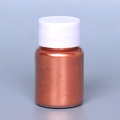 Metallic bronze mica powder in a transparent bottle for DIY soap and candle making - Pearl Powder #2 Red Brown