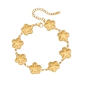 Elegant gold flower star stainless steel bracelet with lobster clasp and extension chain - Flower / Gold