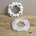 Silikonform für Perlenring-Kerzenhalter DIY aus Harz mit 17,3cm Durchmesser Abmessung - Kleiner Perlenkerzenständer / Halbtransparentes Weiß