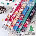 6-piece retractable Christmas gel pen set with cute cartoon patterns and festive colors - Christmas