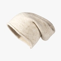 Bonnet en laine tricotée blanc crème pour femme avec un design à bord roulé élégant - Taille unique / Poche zippée
