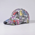 Détail du motif de chaussures en toile colorées sur une casquette de baseball mixte - Réglable / Gris (Chaussures Gris)