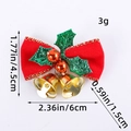 Fiocco natalizio con campanellini di dimensioni 6cm x 4,5cm per accessori per animali e regali - Rosso con foglie verdi