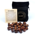 Red jasper rune stones set with golden engraving and a black velvet drawstring bag - Mahogany Obsidian (25 Pcs + Velvet Bag + Manual)