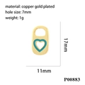 18K gold-plated heart pendant with turquoise enamel and 17mm x 11mm dimensions - Gold Green Enamel Heart (P00883)