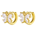 Elegant gold butterfly hoop earrings set with marquise and pear cut cubic zirconia stones - 5# Butterfly Hoop Earrings