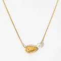 Collana in acciaio inossidabile 316 oro con pendente irregolare e perla bianca raffinata - Stile Oro (D1288)