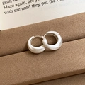 18K gold plated minimalist crisscross hoop earrings in brushed silver finish on velvet box - 3# Silver Brushed Thick Hoop Ear Cuff