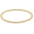 Bracciale bohémien impilabile con perline rotonde in metallo dorato lucido - Oro Bracciale singolo da 4mm