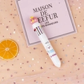 White 10-color shuttle pen with pink pig topper on pink mesh decorative background - White Pen Pig Duck