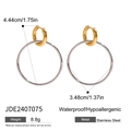 Detalle de pendientes de aro bicolor de acero inoxidable con dimensiones y peso incluidos - Estilo Pequeño Bicolor Oro Plata (JDE2407075)