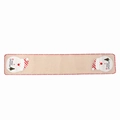 Linen Christmas table runner featuring Santa Claus and Merry Christmas embroidery - Santa Claus