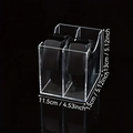 Transparente Acryl-Gürtelbox mit zwei Fächern und detaillierten Maßangaben in cm und Zoll - 2-Fächer Gürtelbox