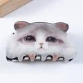 Pinza para el pelo con estampado de gato ragdoll en acrílico brillante y dientes negros - Grande / Gato Ragdoll grande (大D3-2-12)