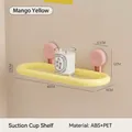 Scaffale da bagno ovale giallo mango con ventose rosa per portaoggetti a parete - Strato Singolo / Giallo mango